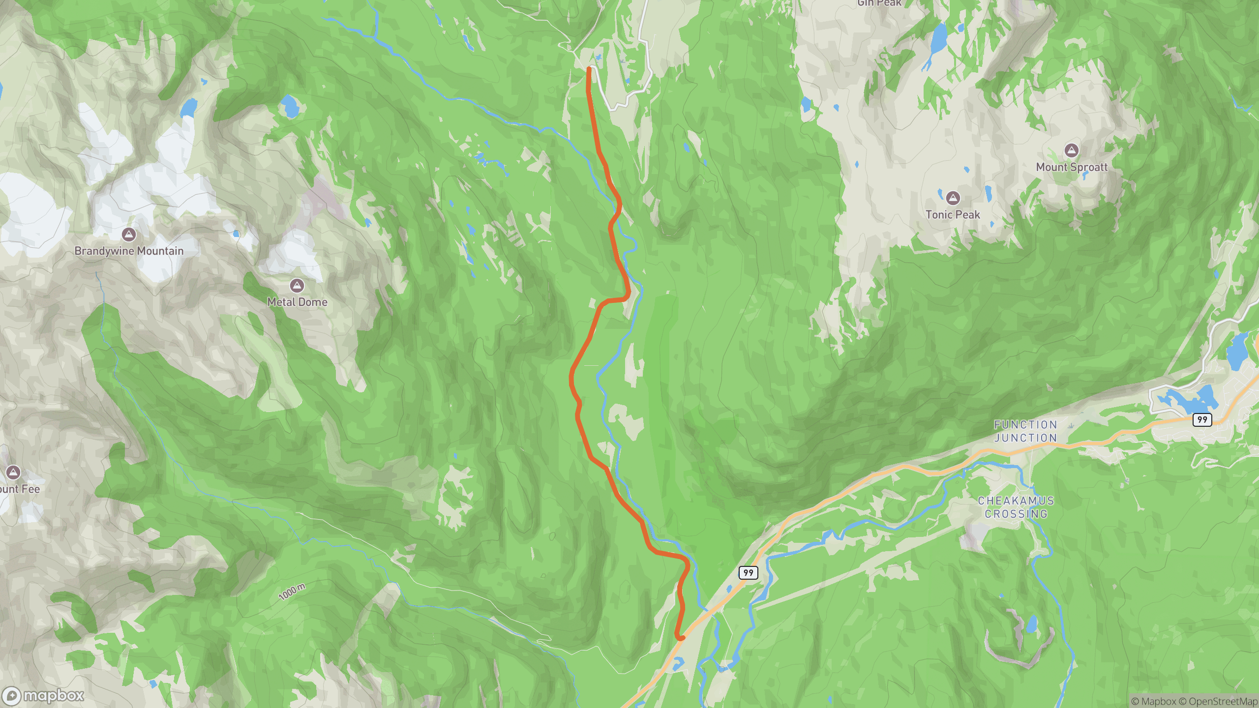 Callaghan Valley Road route map