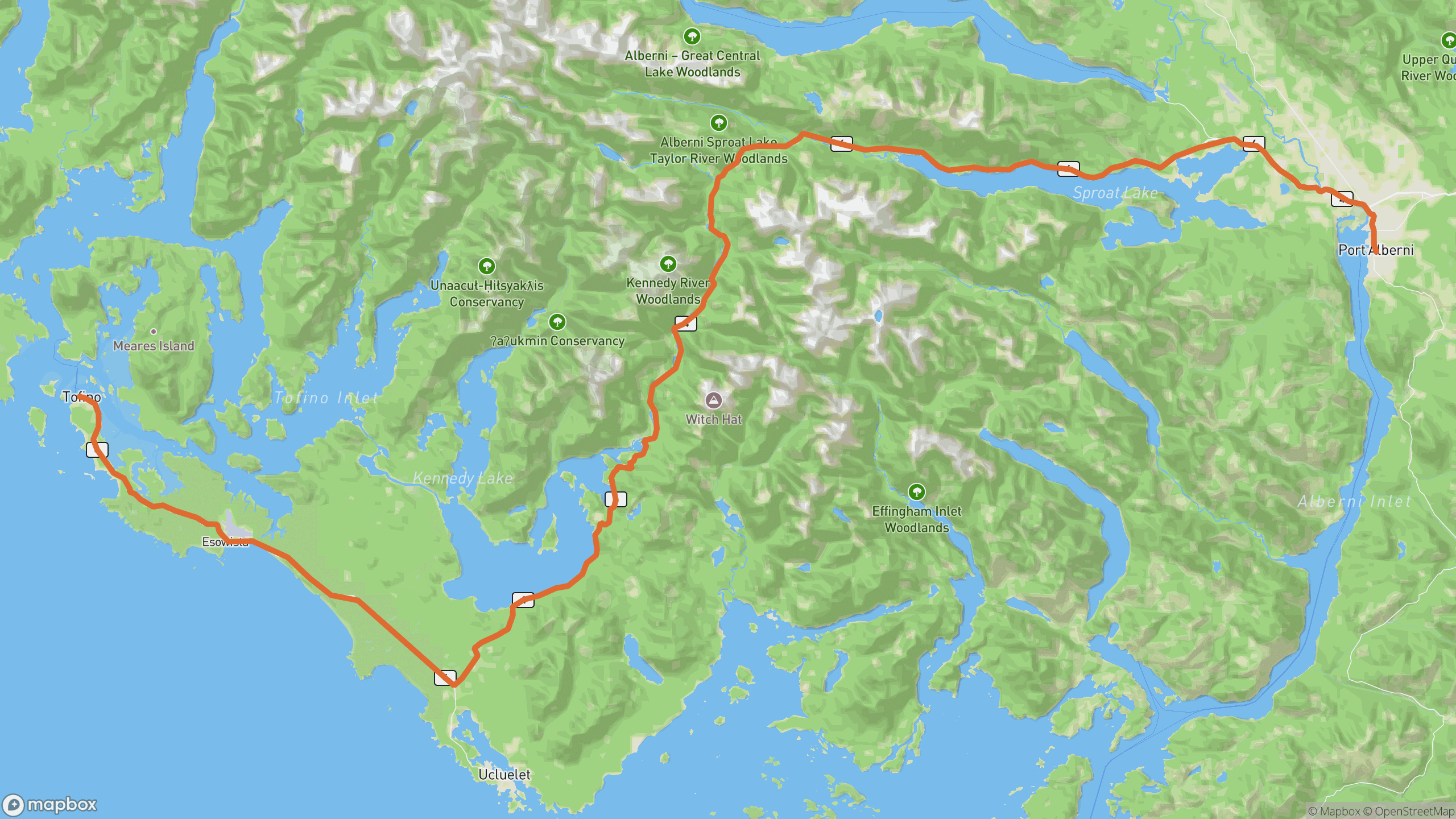 Pacific Rim Highway route map